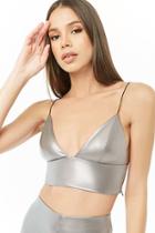 Forever21 Metallic Triangle Crop Top