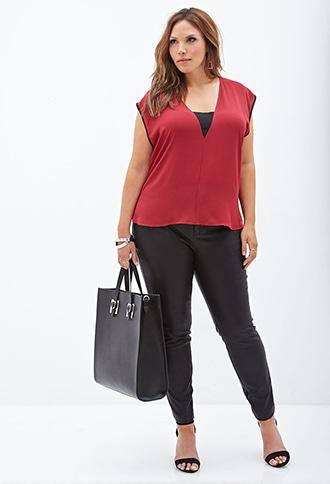 Forever21 Colorblock-paneled Blouse