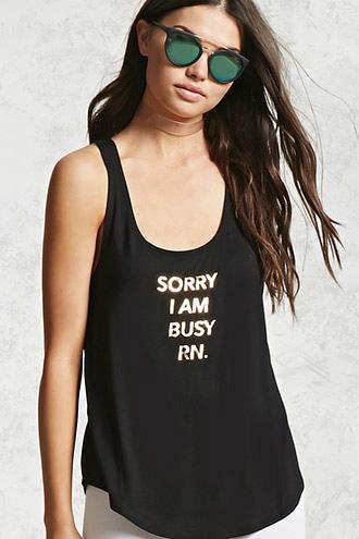 Forever21 Sorry Im Busy Rn Tank Top