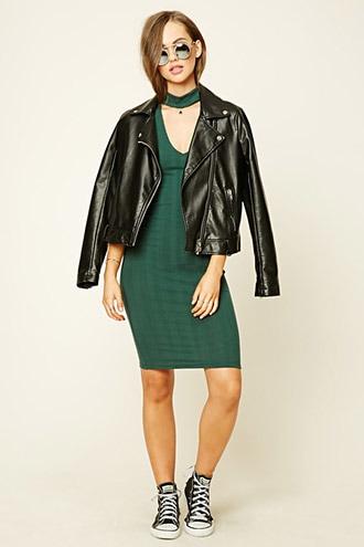 Forever21 Women's  Cutout Choker Mini Dress