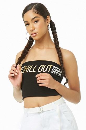 Forever21 Chill Out Graphic Tube Top
