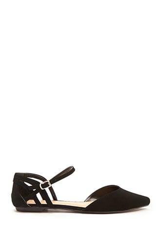 Forever21 Faux Nubuck Pointed Cutout Flats