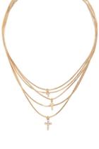Forever21 Cross Chain Layered Necklace