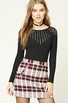 Forever21 Women's  Stretch-knit Cutout Top