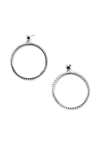 Forever21 Square Chain Drop Hoop Earrings
