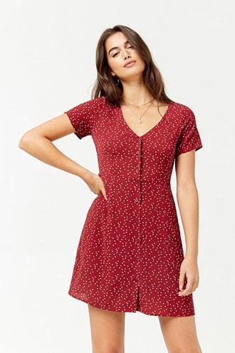 Forever21 Polka Dot Crepe Mini Dress