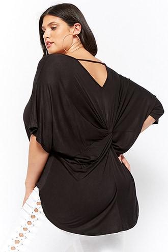 Forever21 Plus Size Slub Knit Twist-back Top