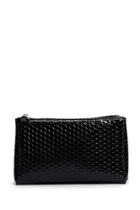 Forever21 Textured Faux Patent Makeup Bag