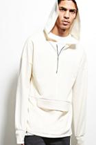 Forever21 Weiv Zip-front Longline Hoodie