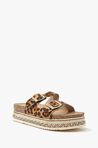 Forever21 Cheetah Print Faux Suede Espadrille Sandals