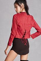 Forever21 Faux Suede Lace-up Back Jacket