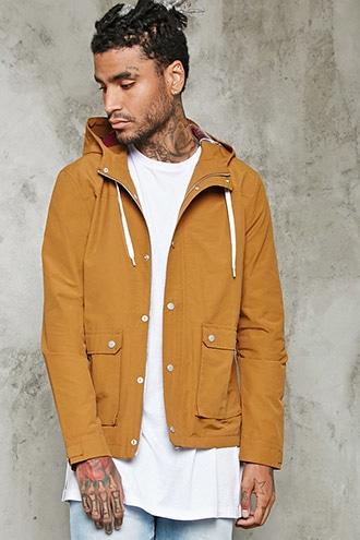 21 Men Men's  Hooded Pocket-front Jacket