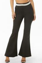 Forever21 Faux Pearl-adorned Flare Pants