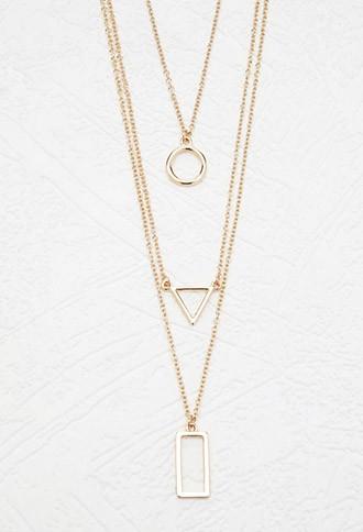 Forever21 Layered Geo Pendant Necklace