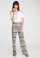 Forever21 Abstract Stripe Wide-leg Pants