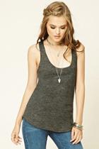 Forever21 Women's  Charcoal Heather Slub Knit Tank