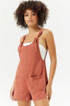 Forever21 Linen-blend Button-front Romper