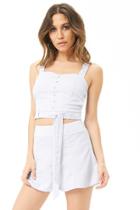 Forever21 Pinstriped Crop Top & Shorts Set