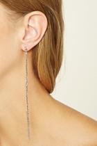 Forever21 Silver Curb Chain Duster Earrings