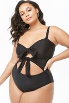 Forever21 Plus Size Tie-front One-piece Swimsuit
