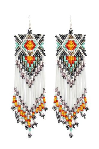 Forever21 Beaded Fringe Duster Earrings