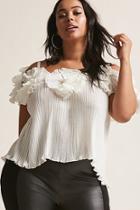 Forever21 Plus Size Open-shoulder Pleated Top