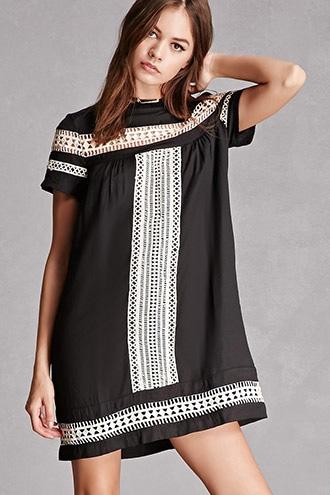 Forever21 Contrast Crochet Mini Dress