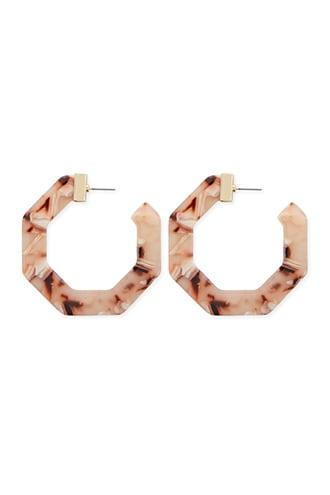 Forever21 Marble Geo Hoop Earrings