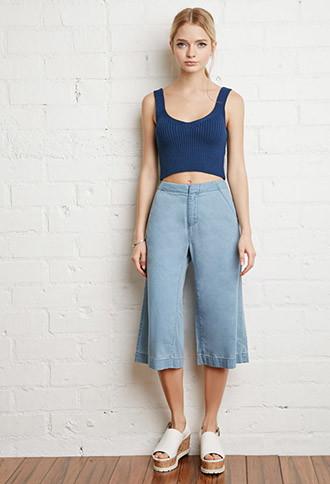 Forever21 Super High-rise Denim Culottes