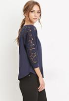 Forever21 Women's  Crochet-paneled Dolman Top