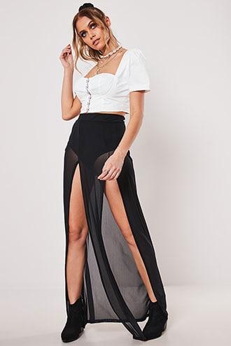 Forever21 Missguided Mesh M-slit Maxi Skirt