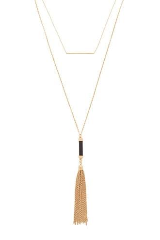Forever21 Chain Tassel Layered Necklace