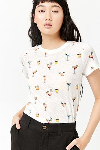 Forever21 Cocktail Print Tee