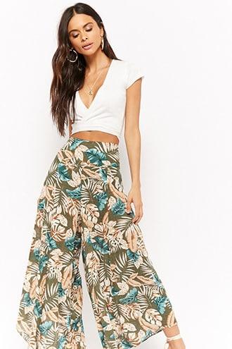 Forever21 Smocked Floral Culottes