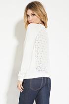 Forever21 Women's  Crochet-back Sweatshirt