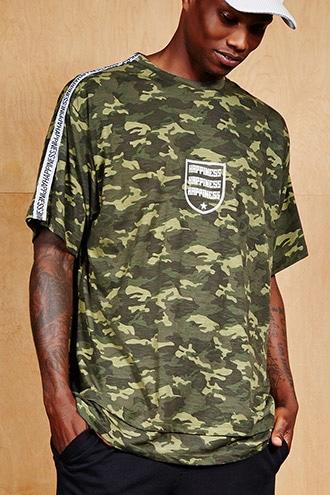 Forever21 Happiness Graphic Camo Tee
