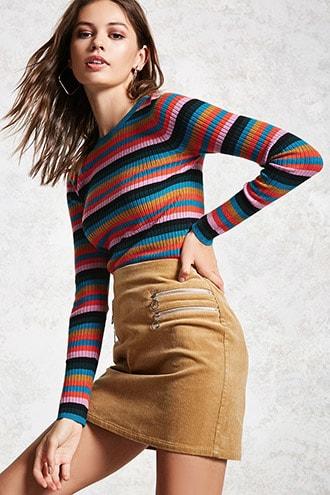 Forever21 Ribbed Knit Striped Sweater