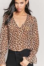 Forever21 Animal Print Plunging Top