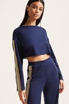 Forever21 Stripe Sleeve Crop Top