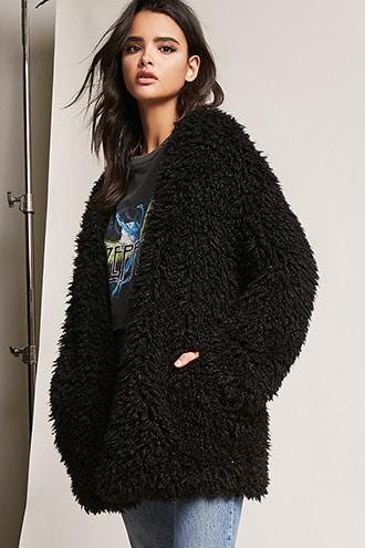 Forever21 Shaggy Knit Oversized Jacket