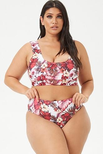 Forever21 Plus Size Kulani Kinis Tropical Print Bikini Bottoms