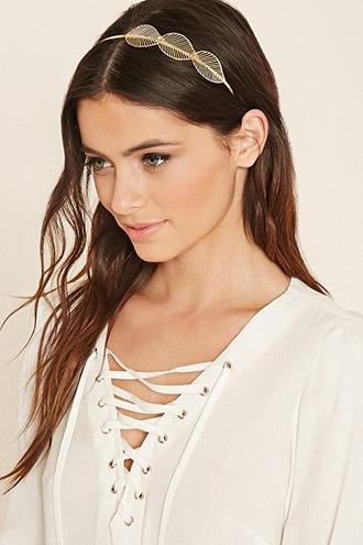 Forever21 Gold Cutout Leaf Headband