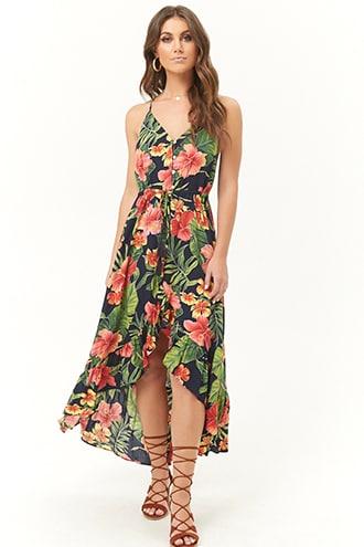 Forever21 Tropical High-low Cami Dress
