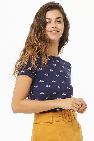 Forever21 Bee Print Top
