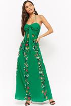 Forever21 Embroidered Halter Maxi Dress