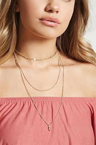Forever21 Mixed Chain Choker Necklace