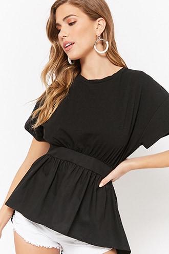 Forever21 Contrast Tie-back High-low Top