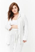 Forever21 Plus Size Striped Button-front Blazer