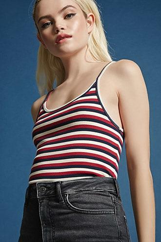 Forever21 Striped Semi-cropped Cami