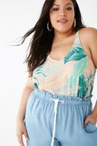 Forever21 Plus Size Sleeveless Leaf Print Top